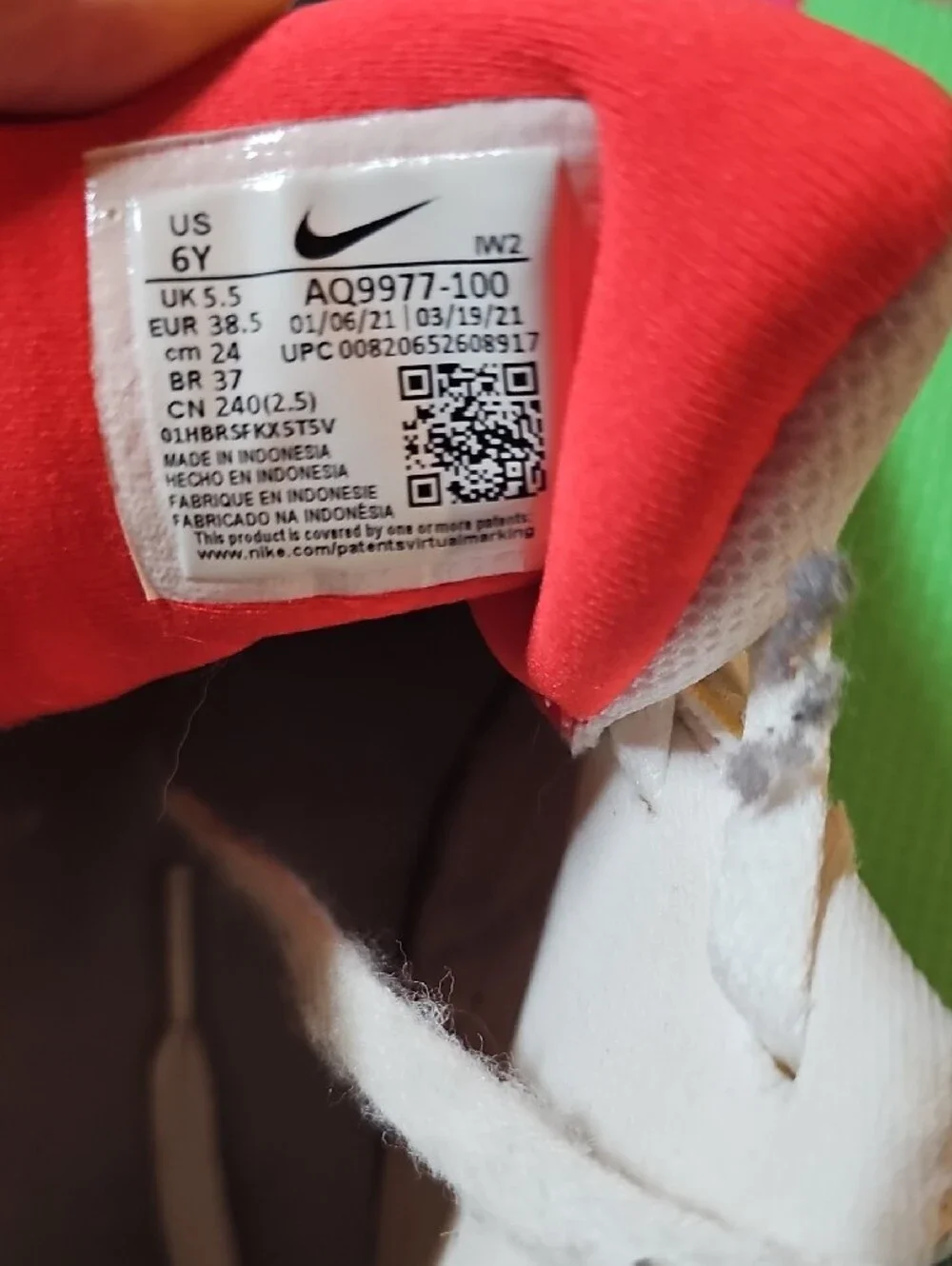Nike Kids White Sneakers with Red Accents